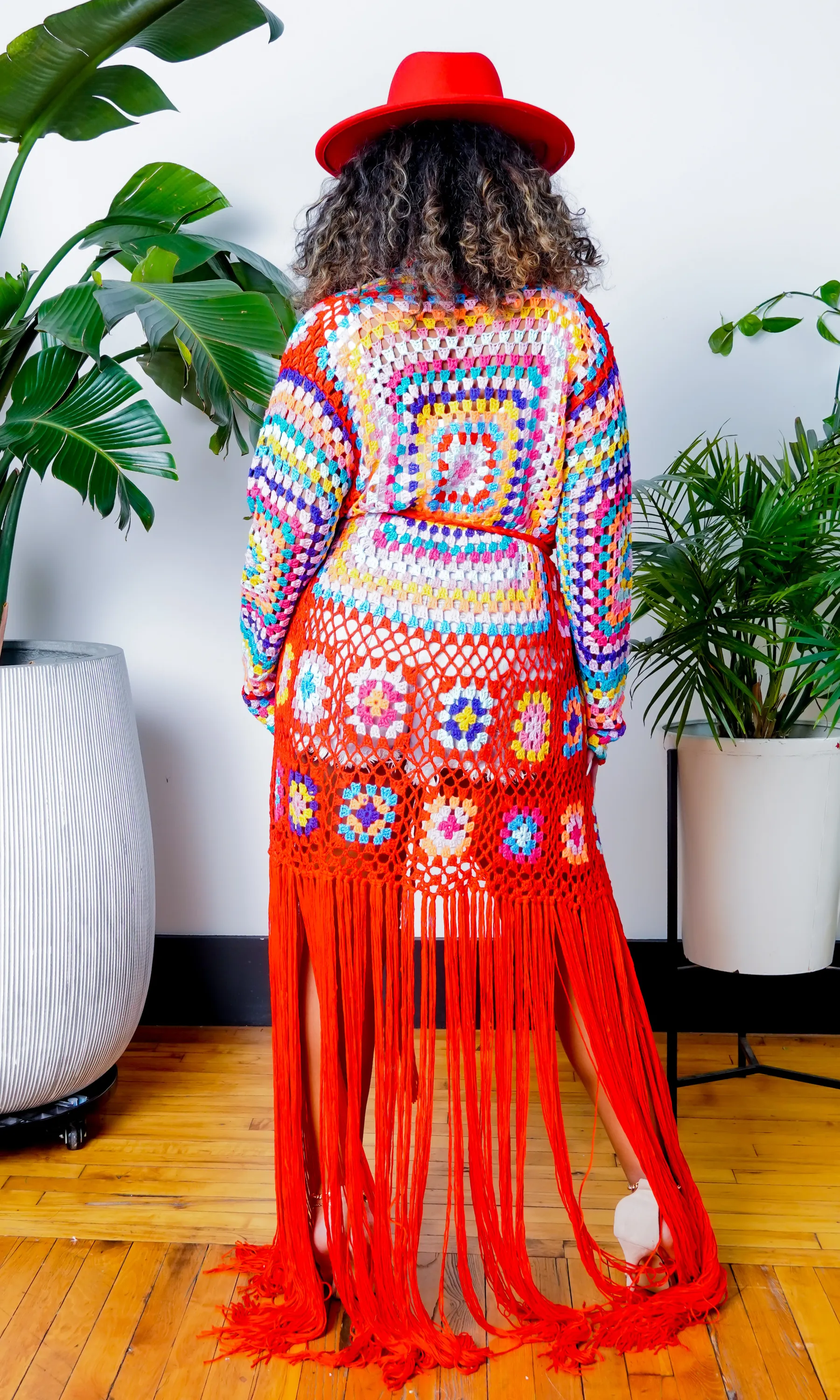 Hollywood | Fringe Crotchet Cardigan - Red FINAL SALE
