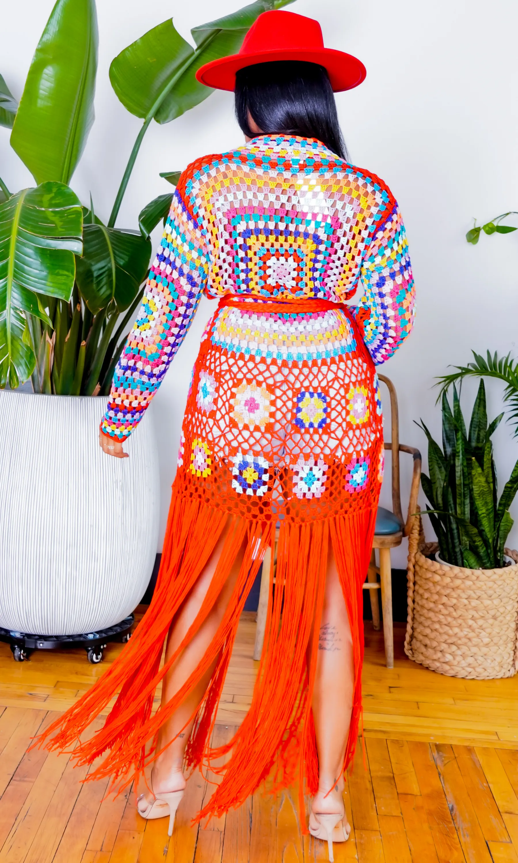 Hollywood | Fringe Crotchet Cardigan - Red FINAL SALE