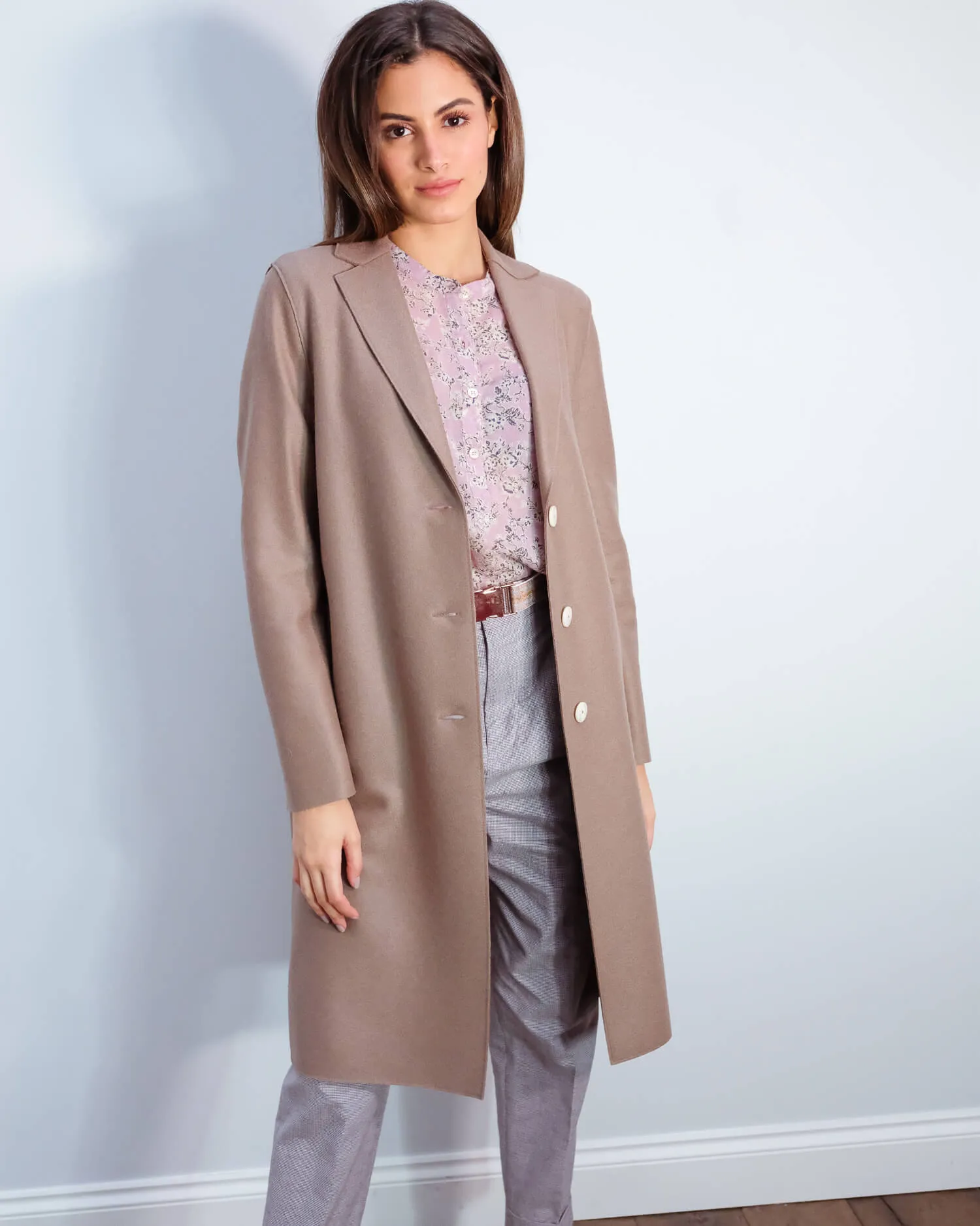 HWL Pressed wool overcoat in taupe