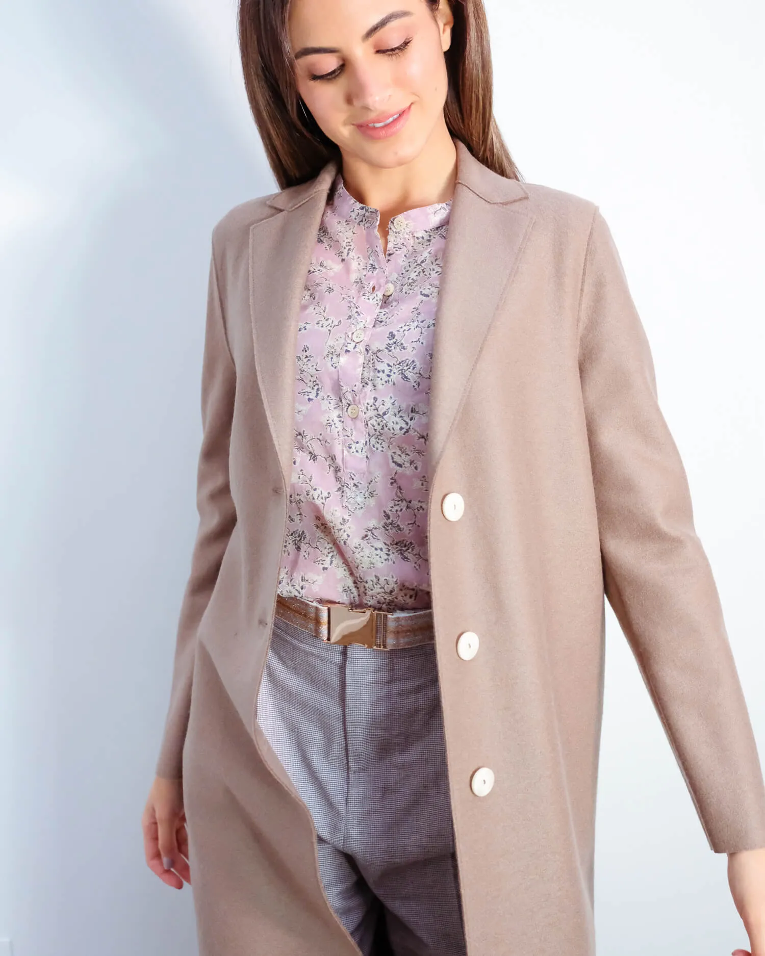 HWL Pressed wool overcoat in taupe