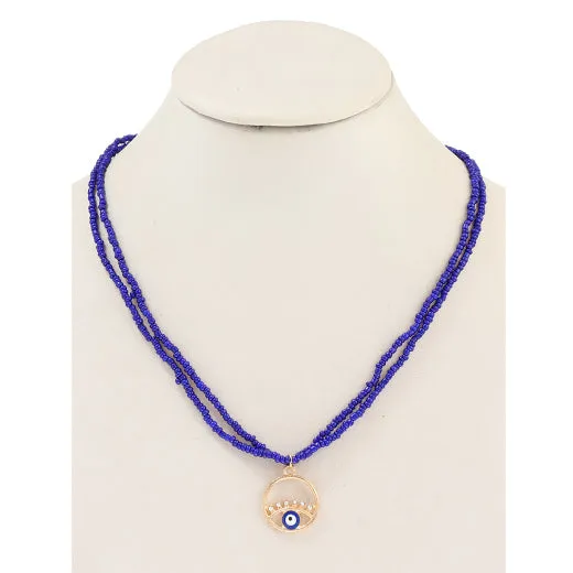 JAN40024 - Beaded Evil Eye Necklace