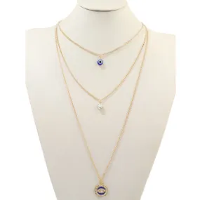 JAN40034 - Layered Evil Eye Necklace