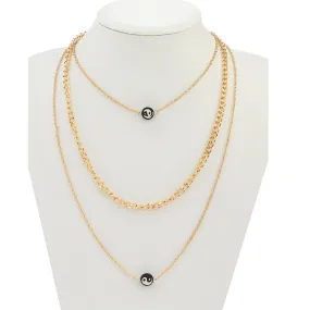 JAN43770 - Layered Yin & Yang Necklace