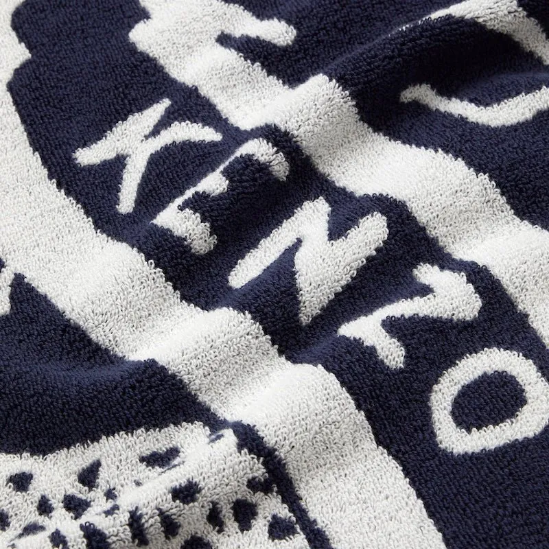 K Eiffel Navy Beach Towel by Kenzo Paris | Organic Cotton