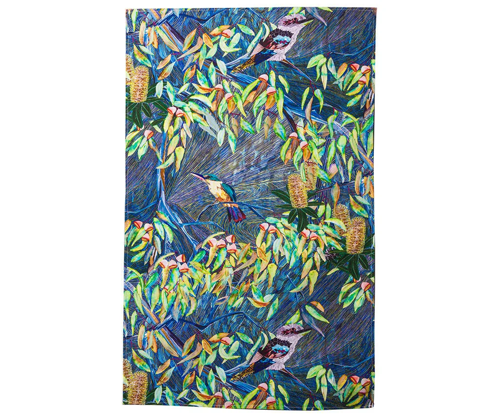 Kookaburra & Kingfisher Tea towel