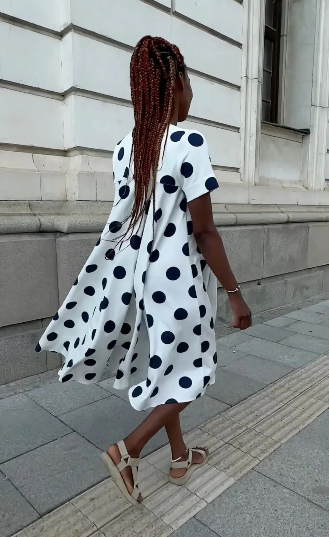 KOSARA Polka Dots Summer Dress