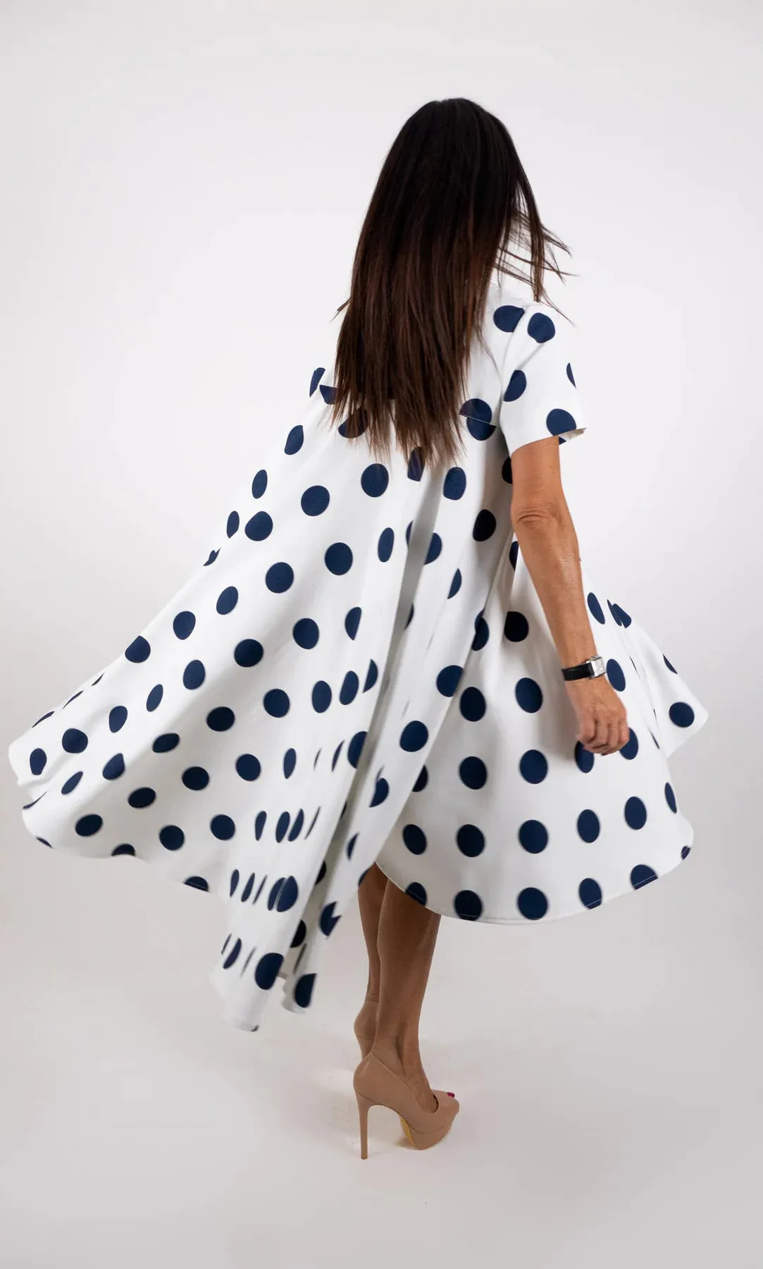 KOSARA Polka Dots Summer Dress