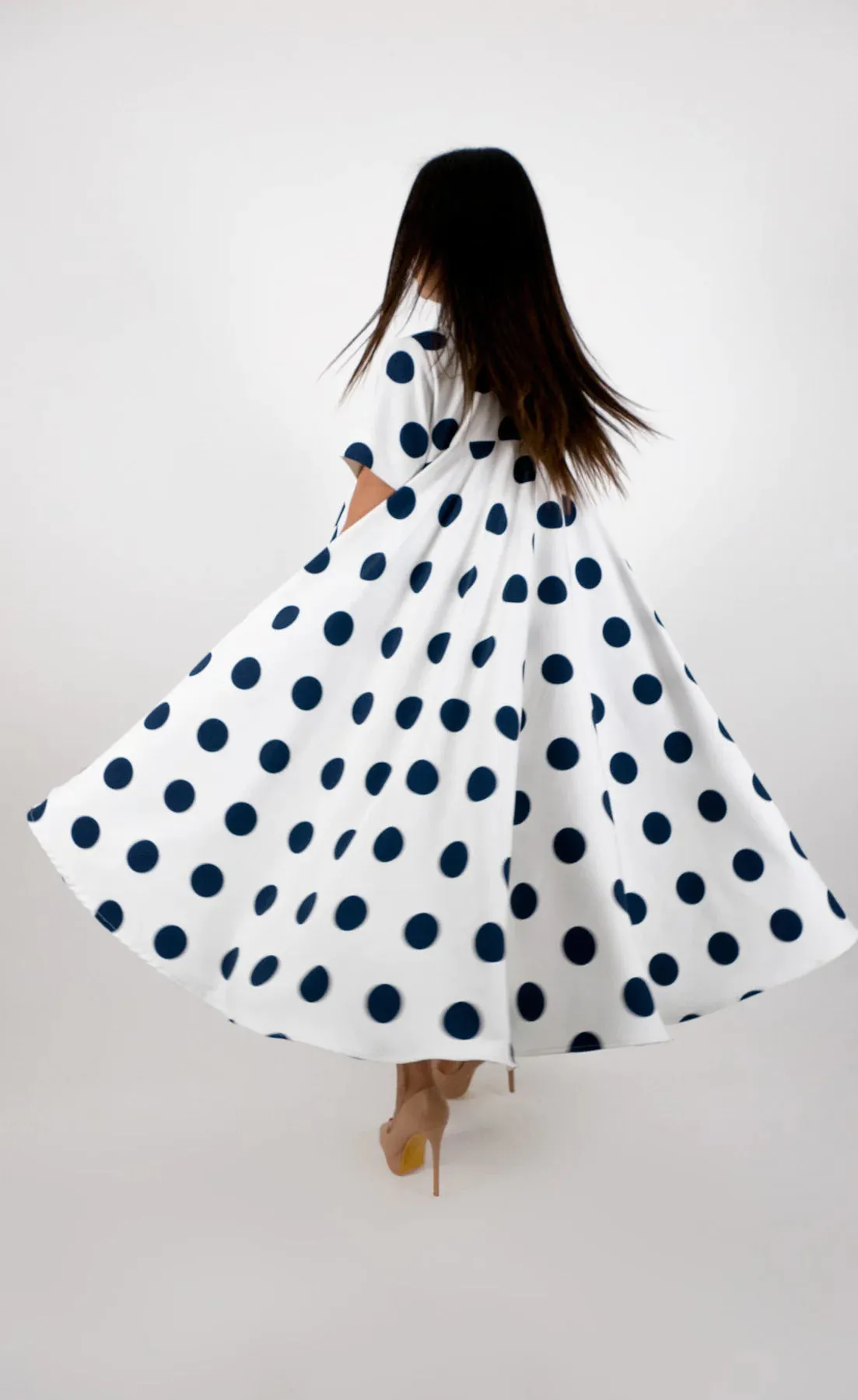 KOSARA Polka Dots Summer Dress