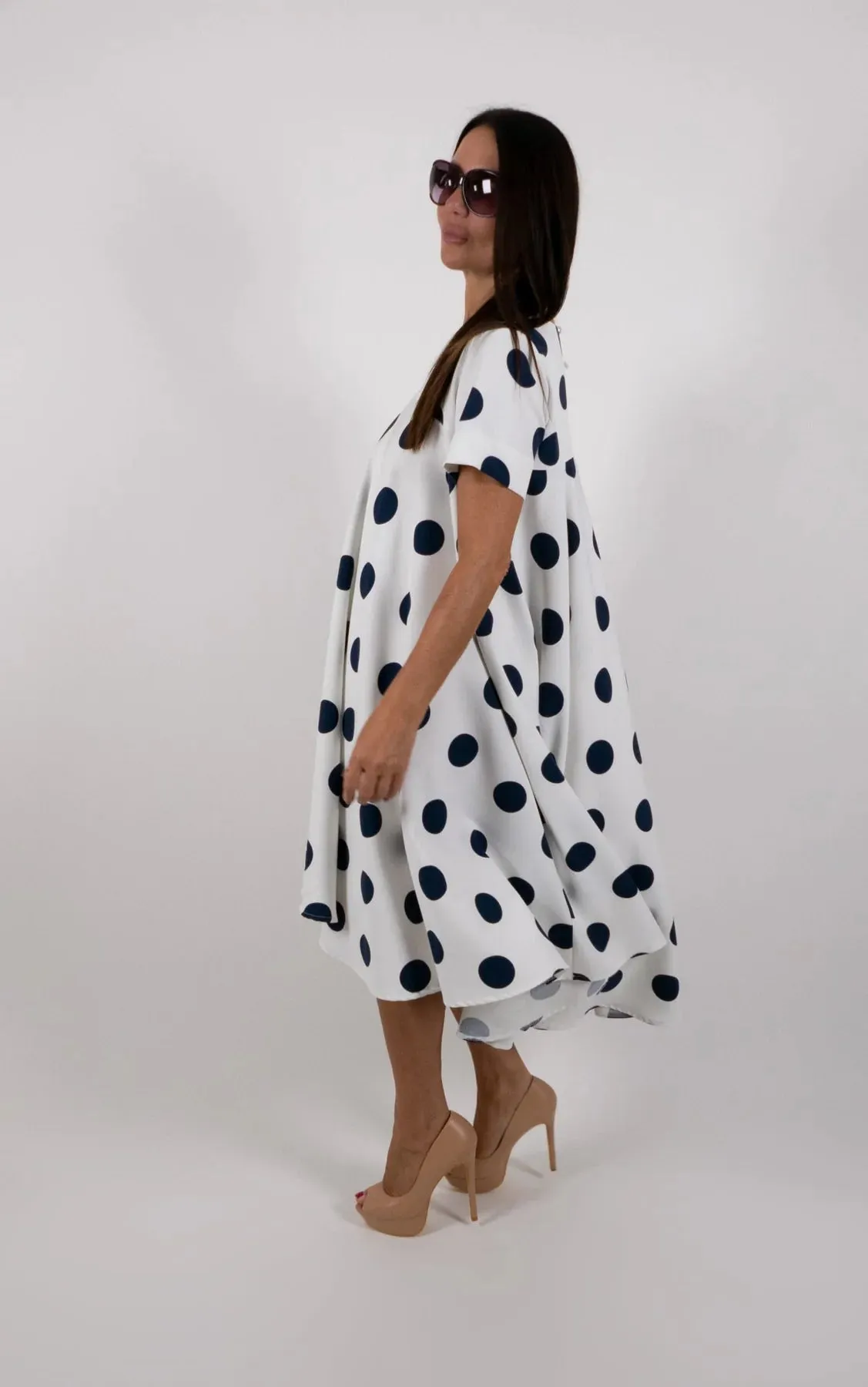 KOSARA Polka Dots Summer Dress