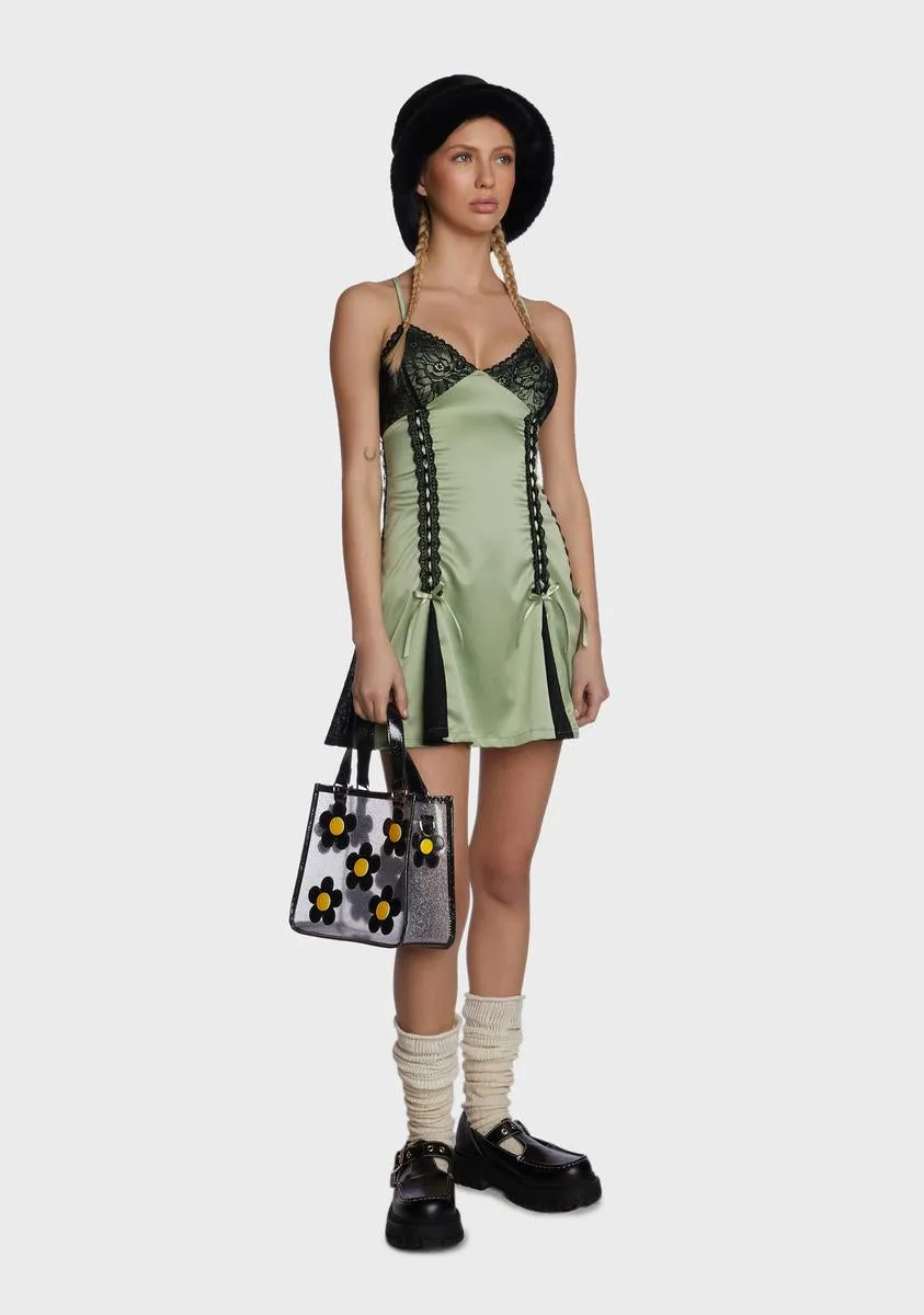 Late Night Rendezvous Slip Dress - Sage