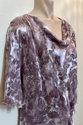 Layered Purple Top and Skirt Silk Set - Allison