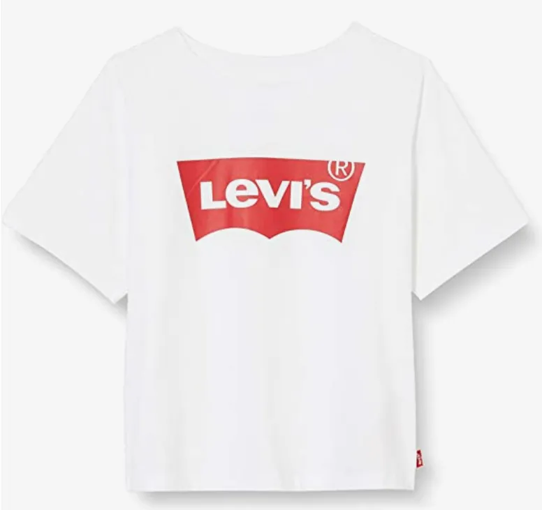 Levi's Kids maglietta da ragazza  LVG Light Bright Cropped Tee 4E0220 001 bianco