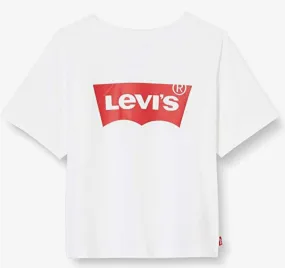 Levi's Kids maglietta da ragazza  LVG Light Bright Cropped Tee 4E0220 001 bianco