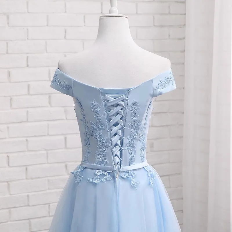 Light Blue Party Dress, Charming Blue Bridesmaid Dress , Party Dress