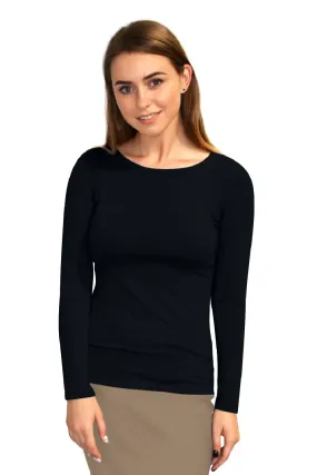 Long Sleeve Layering Tee 1223 in Black
