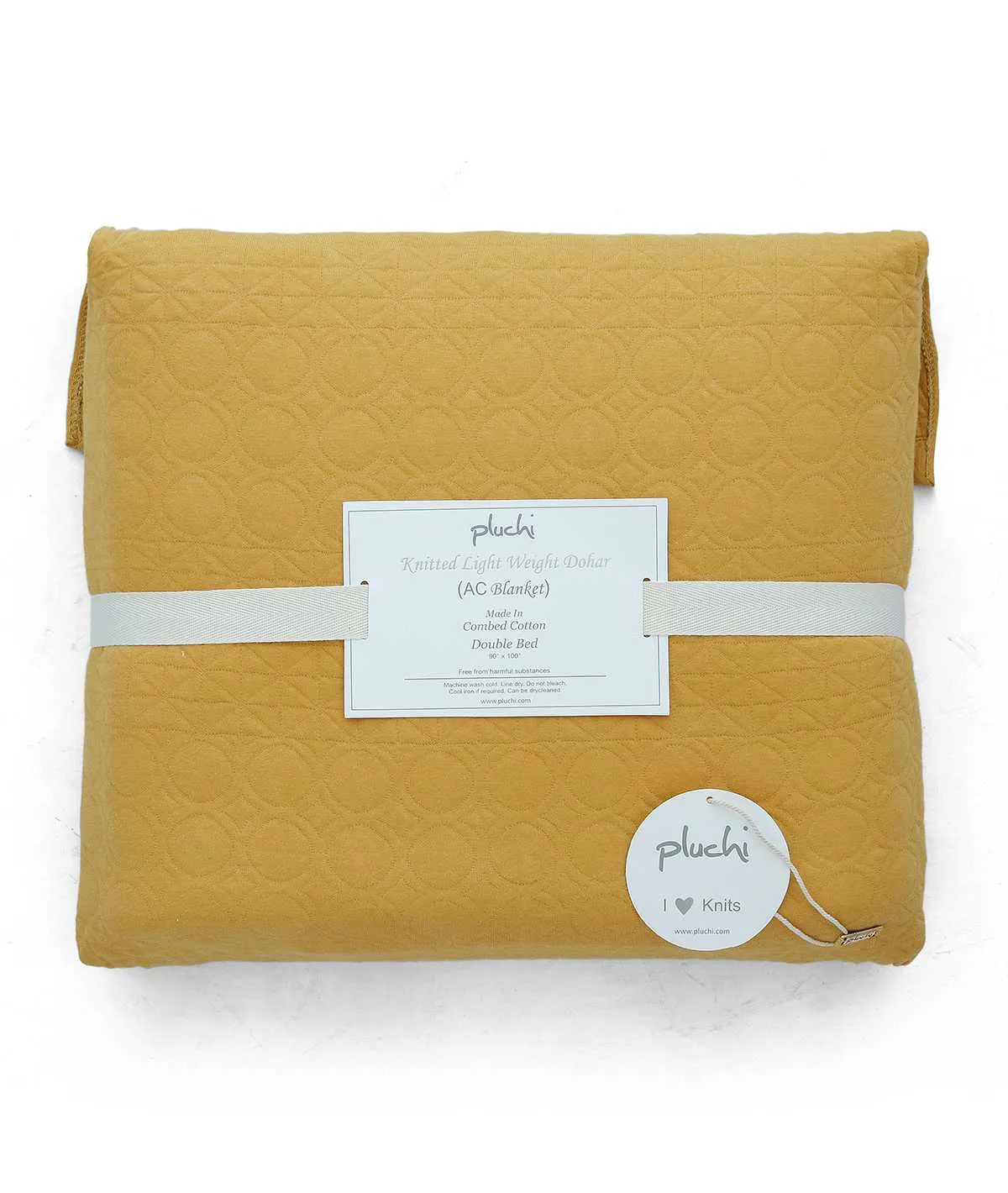 Lucien Cotton Knitted Double Bed Dohar / Quilt (Cornsilk)