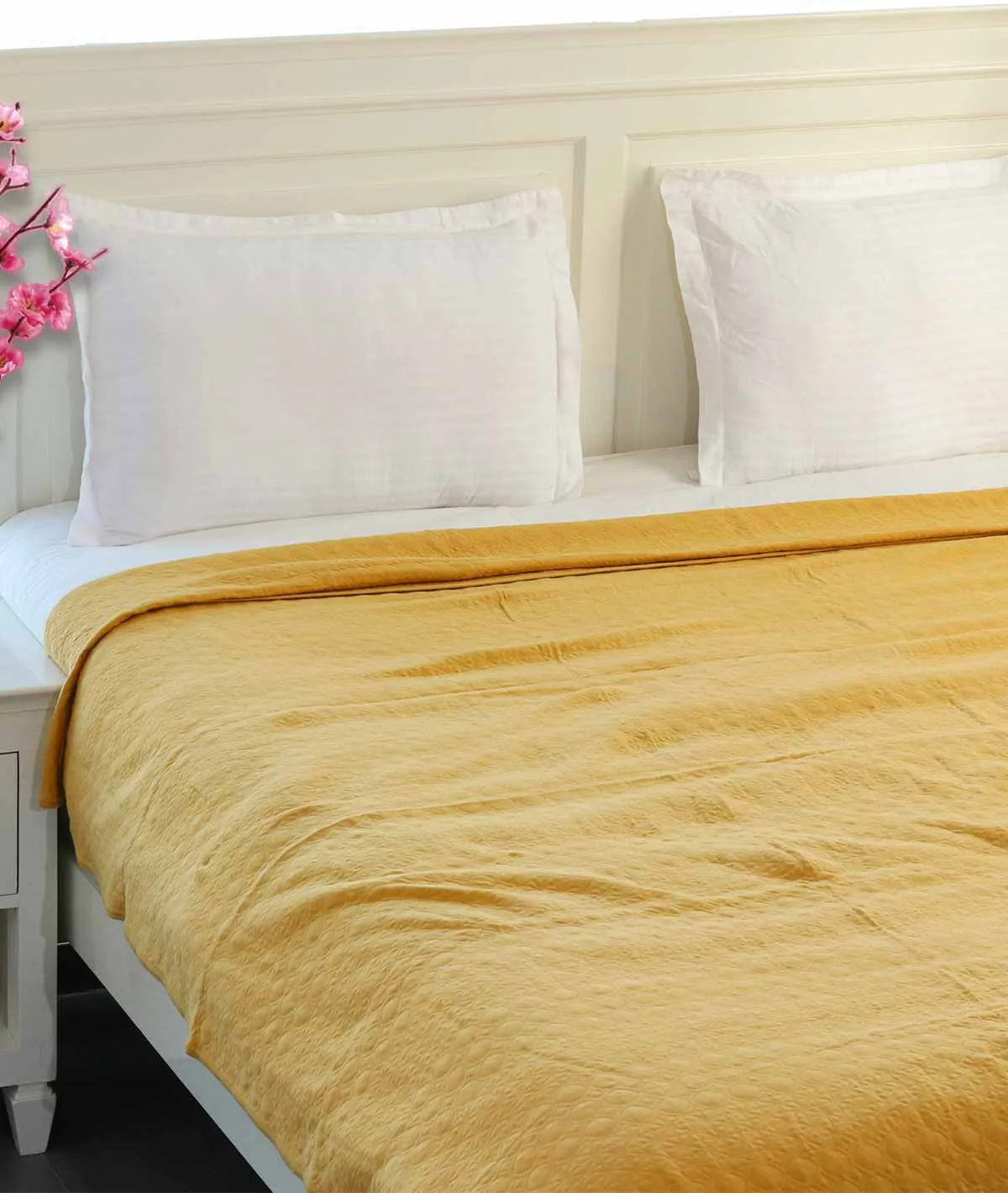 Lucien Cotton Knitted Double Bed Dohar / Quilt (Cornsilk)