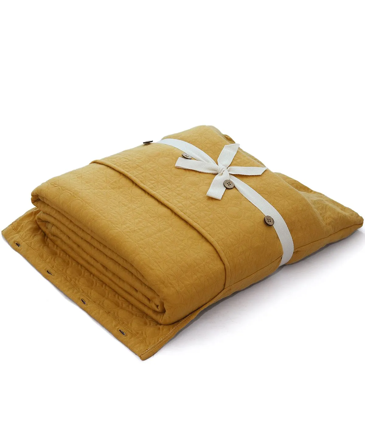 Lucien Cotton Knitted Double Bed Dohar / Quilt (Cornsilk)
