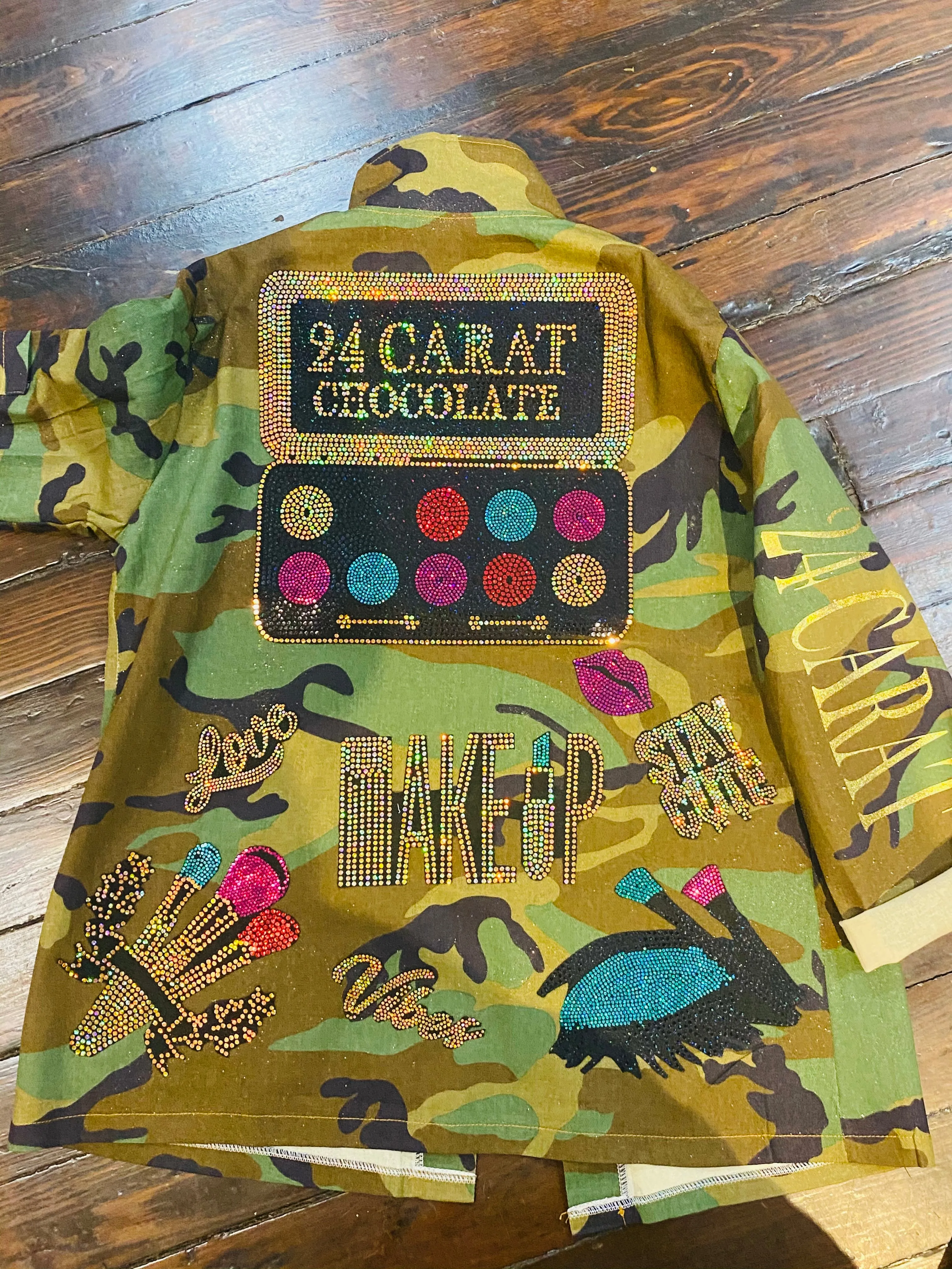 Makeup Poppin CAMOUFLAGE BLING Patchwork JACKET