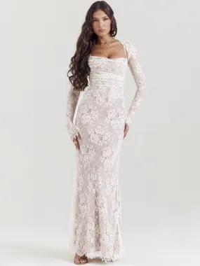 Maria Lace Print Maxi Dress