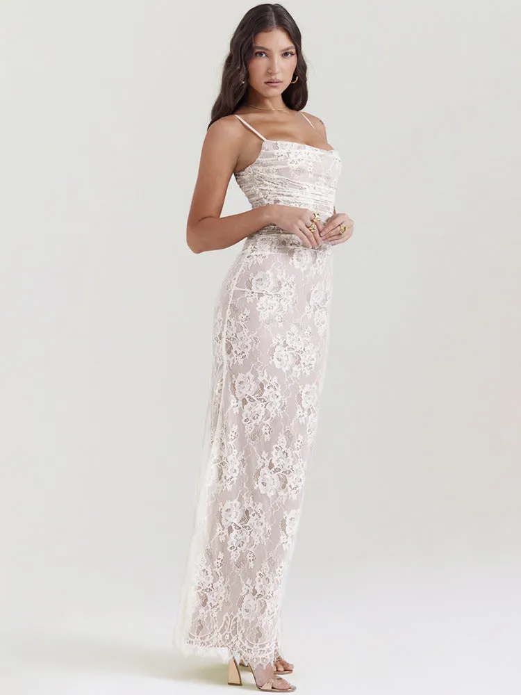 Maria Lace Print Maxi Dress