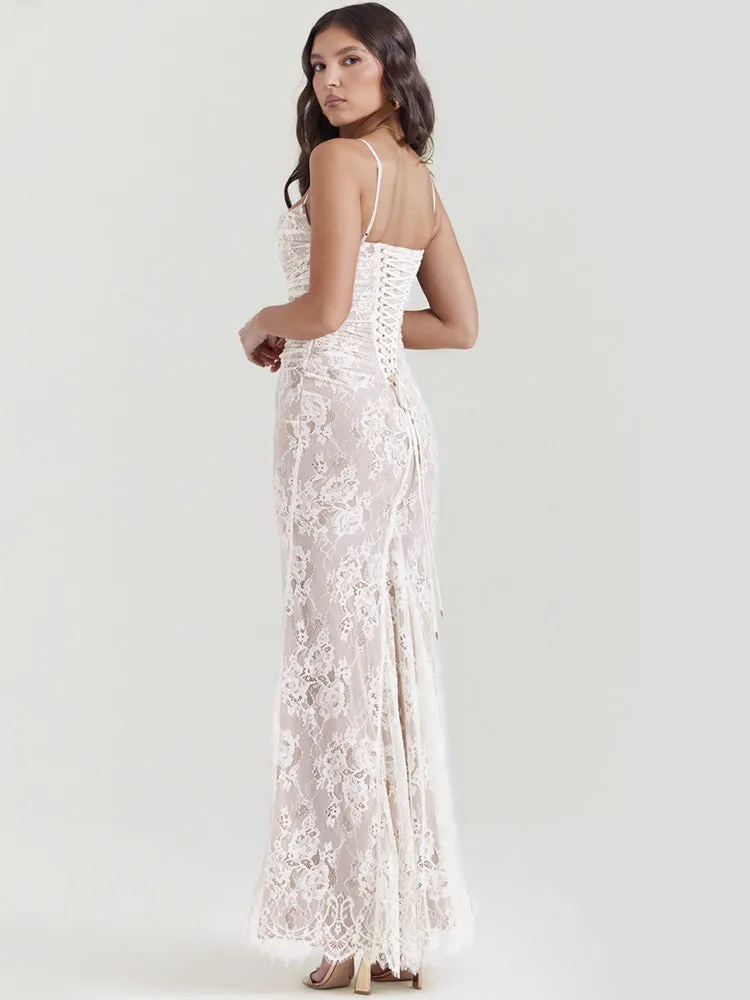 Maria Lace Print Maxi Dress