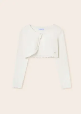 Mayoral Junior Basic Knit Bolero Cardigan _Off White 332-93