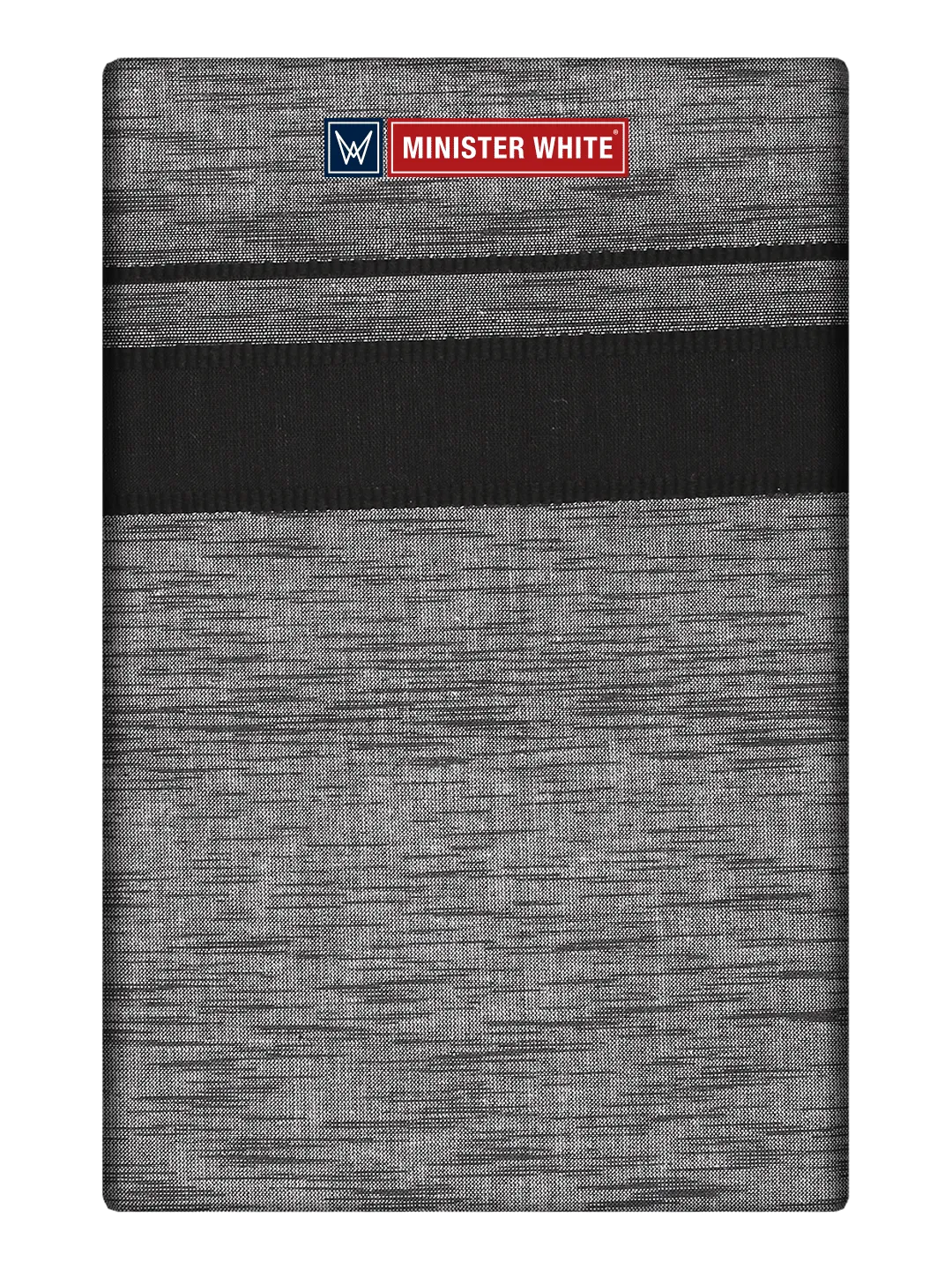 Mens Cotton Grey Colour Single Layered Dhoti with Black Broder - Saagaram