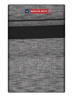 Mens Cotton Grey Colour Single Layered Dhoti with Black Broder - Saagaram