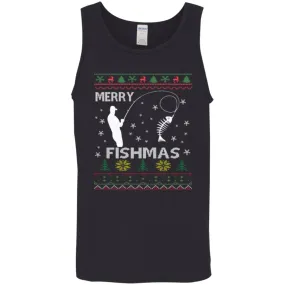 Merry Fishmas Ugly Christmas Men Tank Top