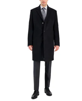 Michael Kors Mens Classic fit Overcoat Coat 40 L Black Solid