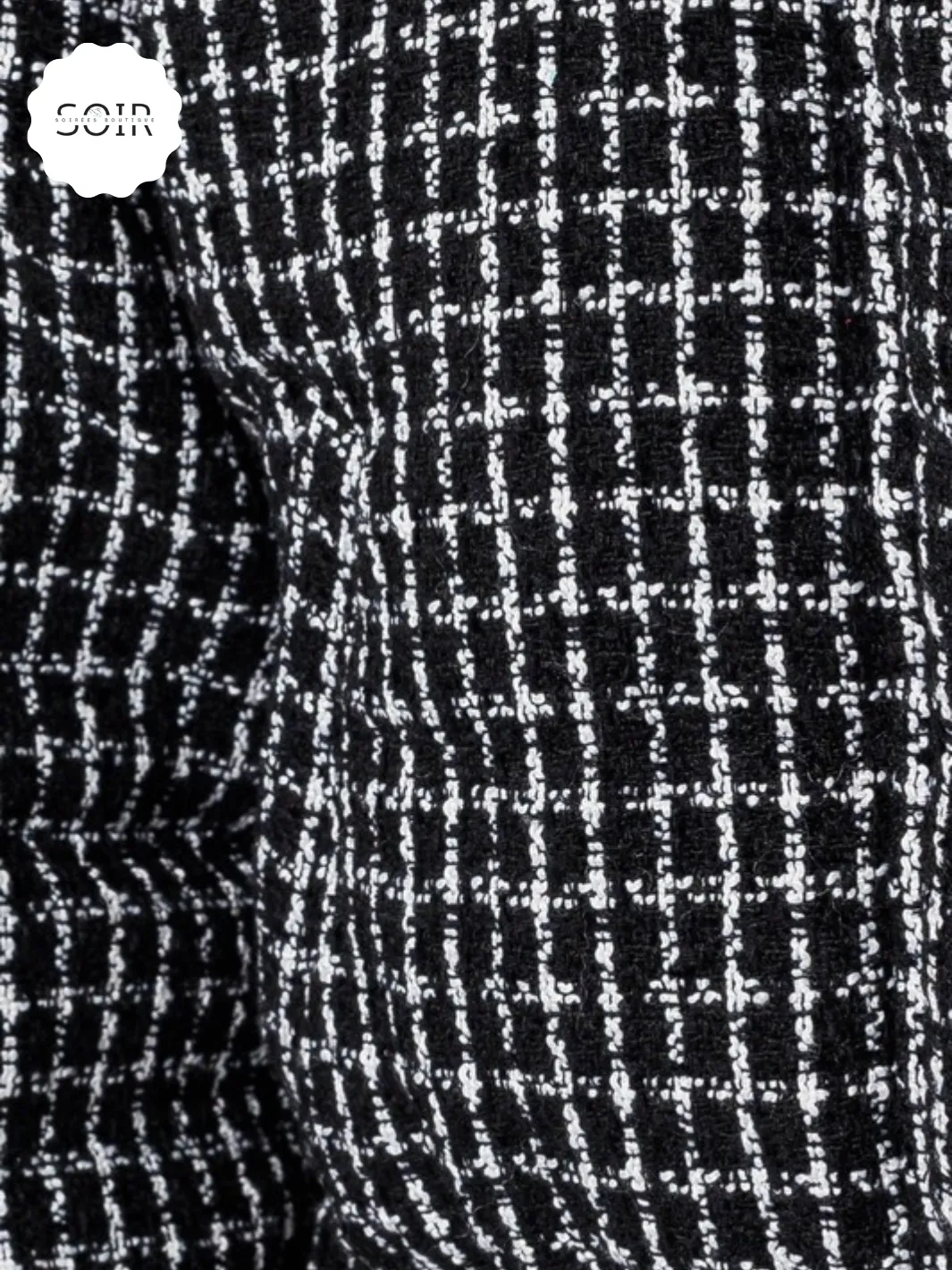 Monochrome Muse Tweed Crop Puffer Jacket