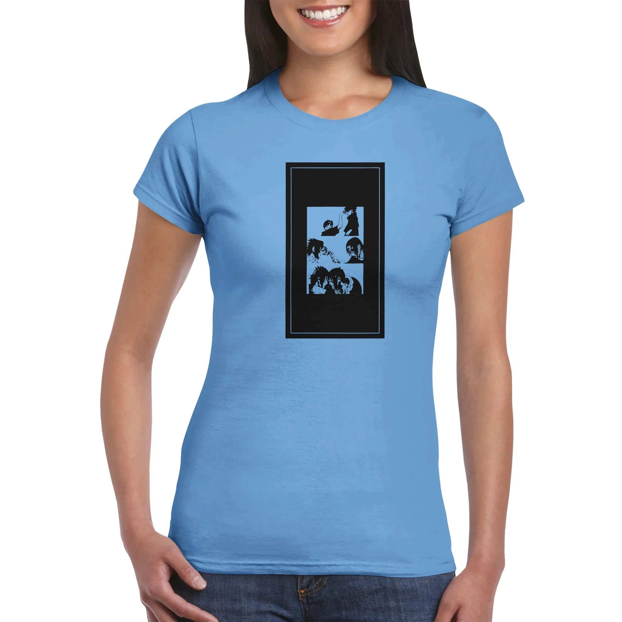 Naruto Kvinde T-shirt - Naruto Artwork 1 Stripe - Classic Kvinde Crewneck T-shirt