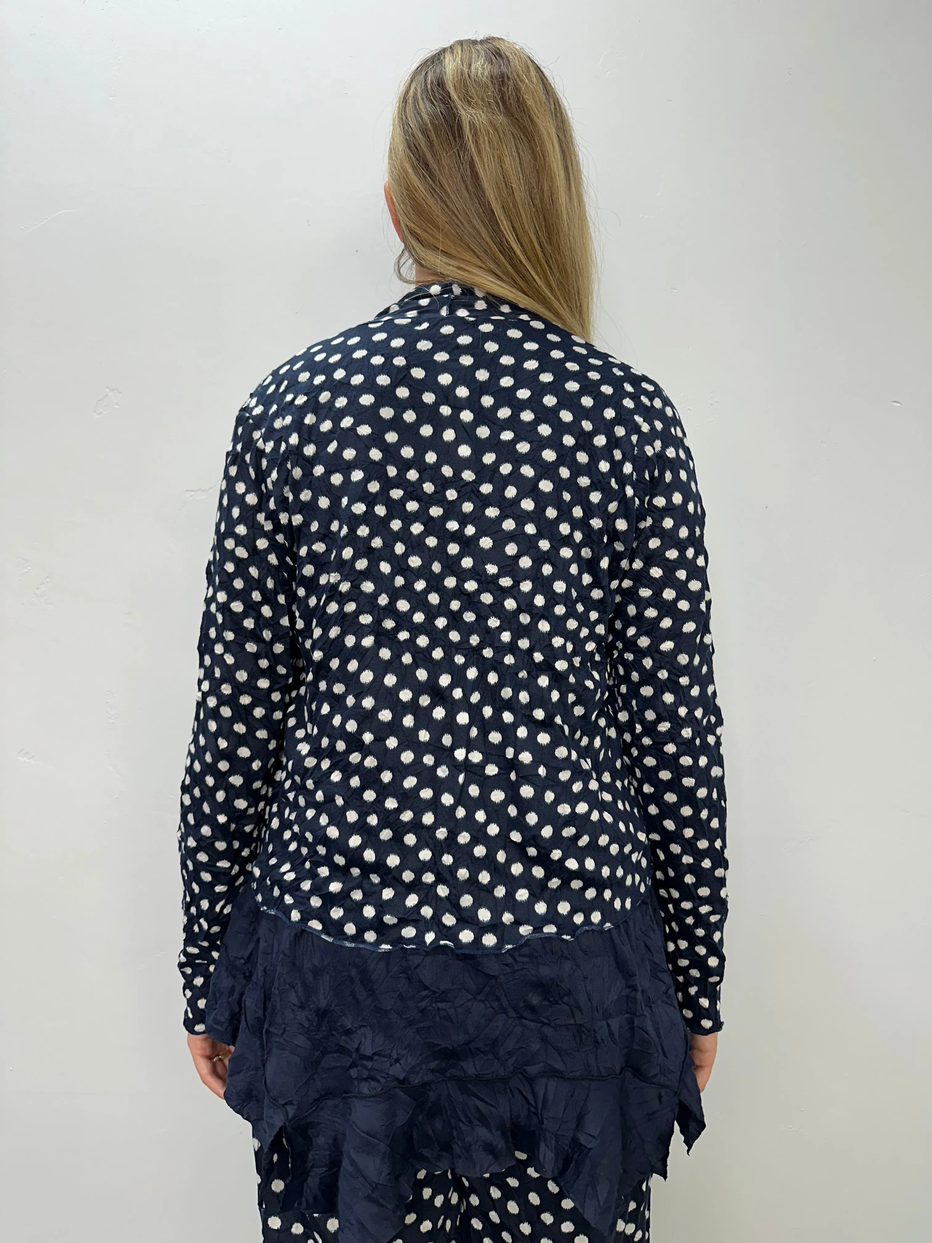 Navy Dots Shrug Cardigan