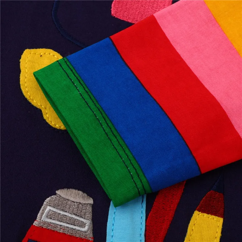 Navy Rainbow Dress (3-10 Yrs)