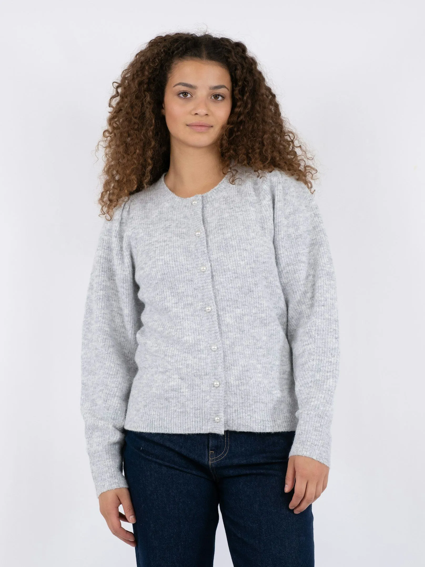Nuna Knit Cardigan - Light Grey Melange