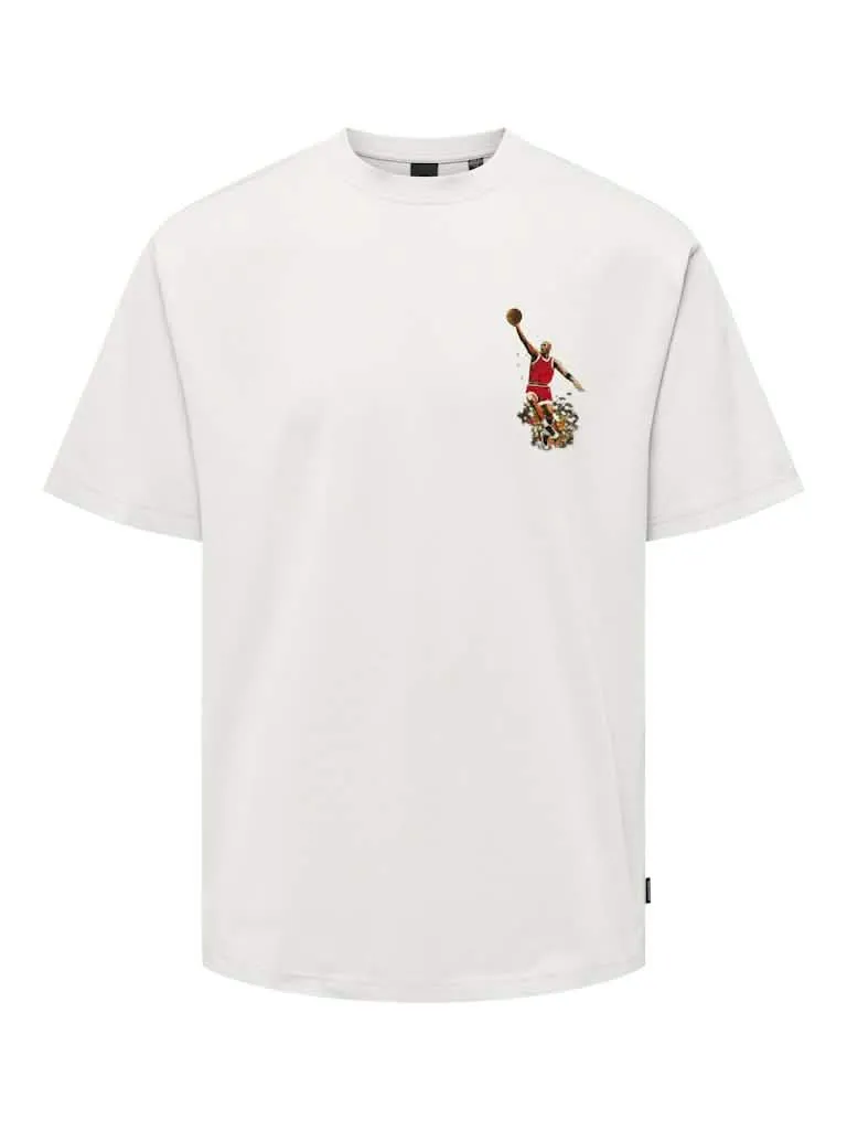 Only & Sons Jordan Jumping Man T-shirt Wit