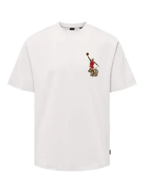 Only & Sons Jordan Jumping Man T-shirt Wit