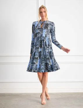 ORIGINAL SAMPLE  Monroe ' Periwinkle Ditzy'  Loose Fit Knee Length Shift Dress