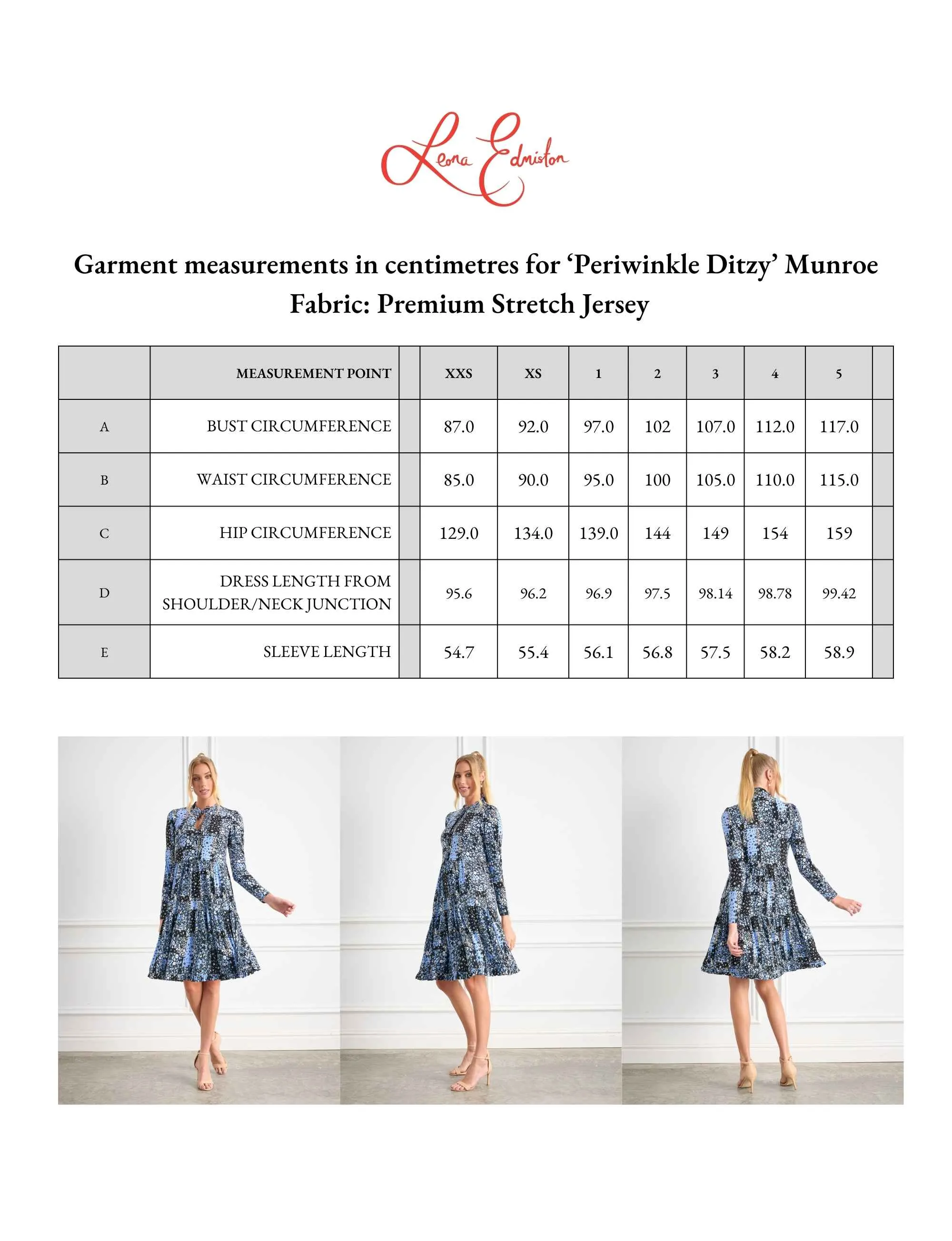 ORIGINAL SAMPLE  Monroe ' Periwinkle Ditzy'  Loose Fit Knee Length Shift Dress