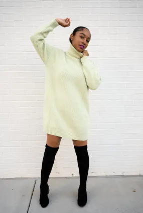Oversized Turtleneck Sweater Dress