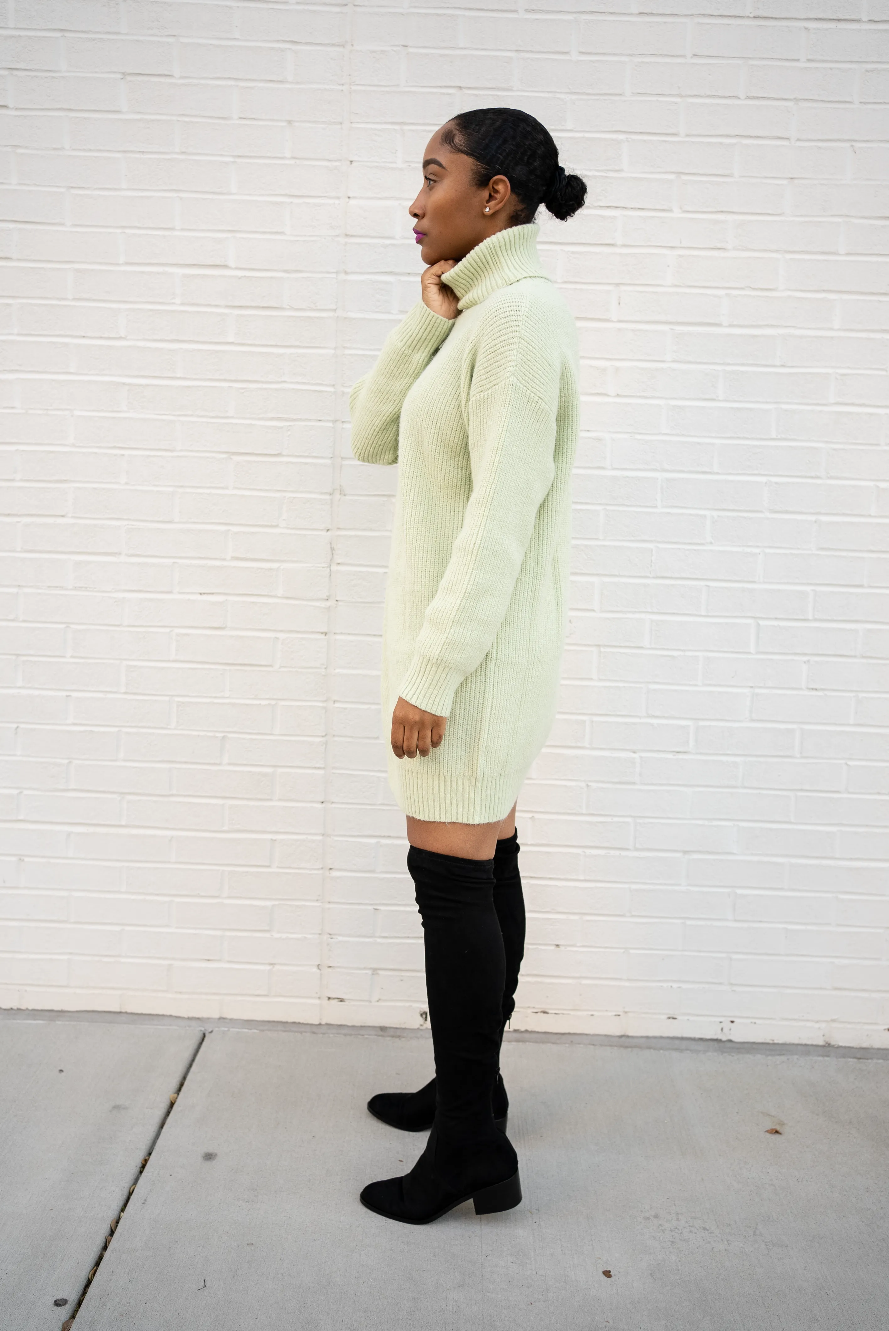 Oversized Turtleneck Sweater Dress