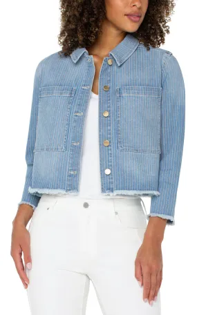 Pin Stripe Denim Jacket