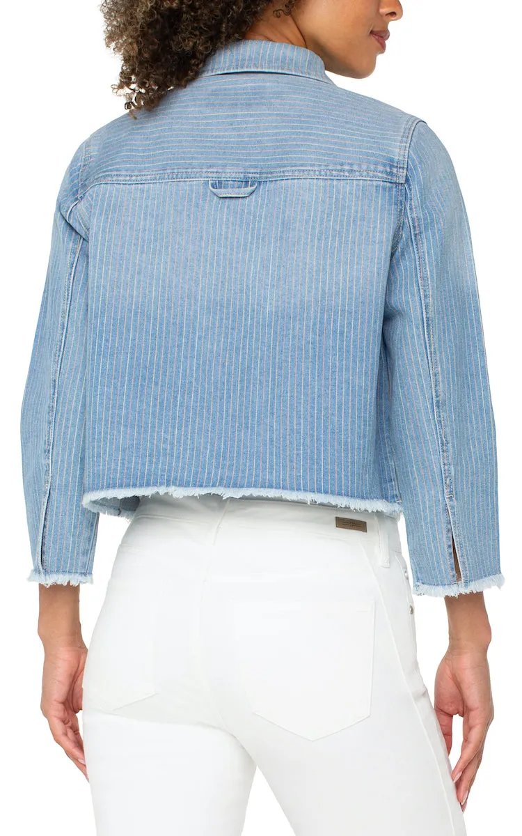 Pin Stripe Denim Jacket