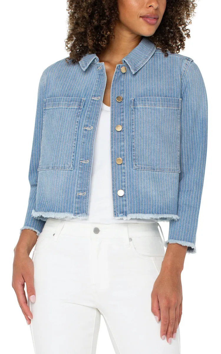 Pin Stripe Denim Jacket