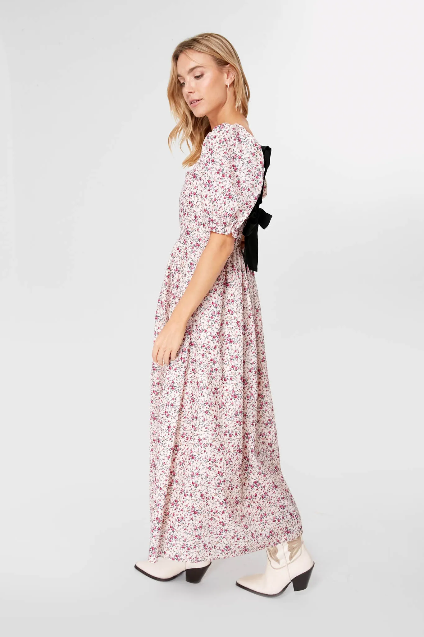 Pink Floral Isla Maxi Dress
