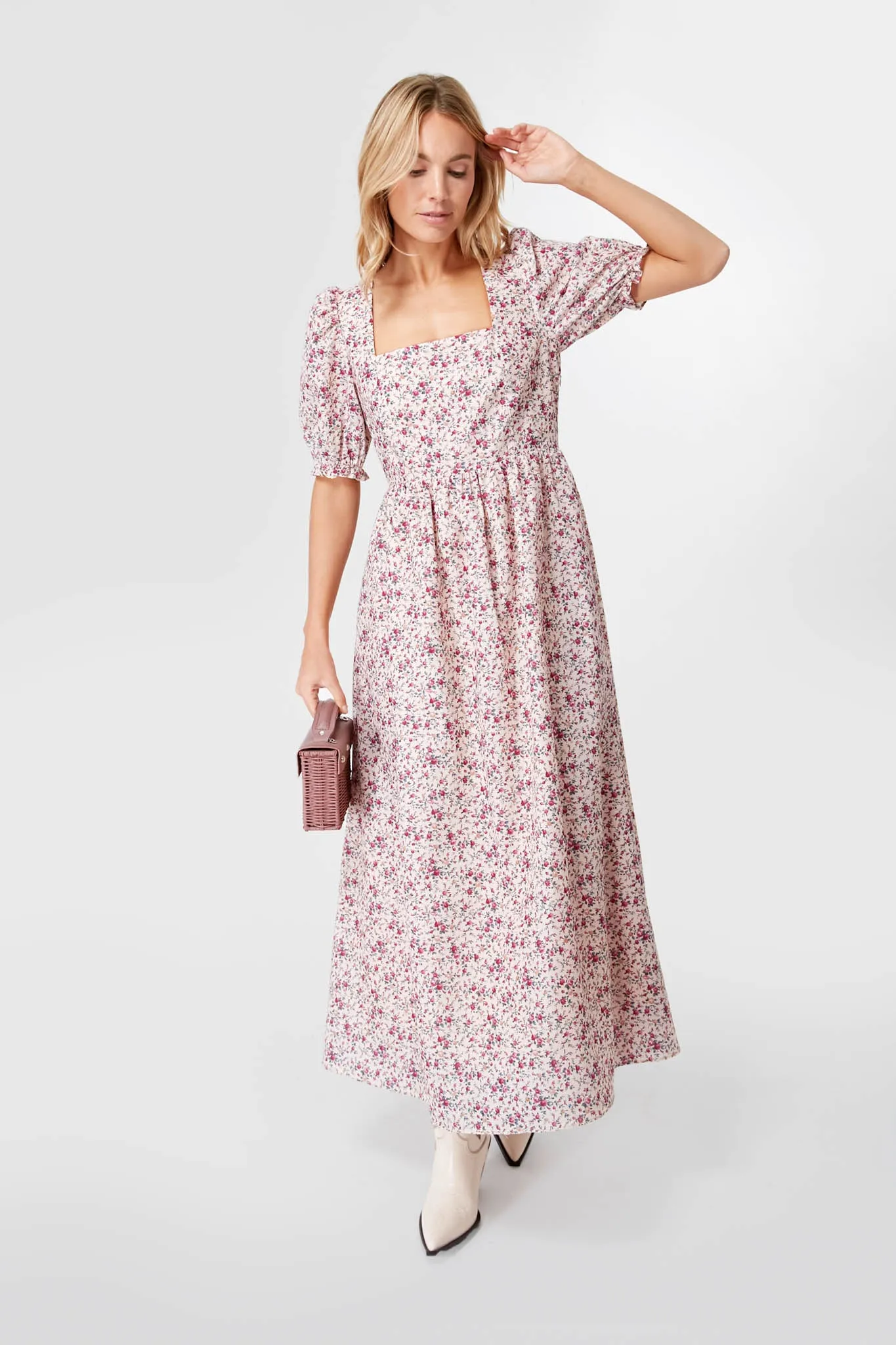Pink Floral Isla Maxi Dress