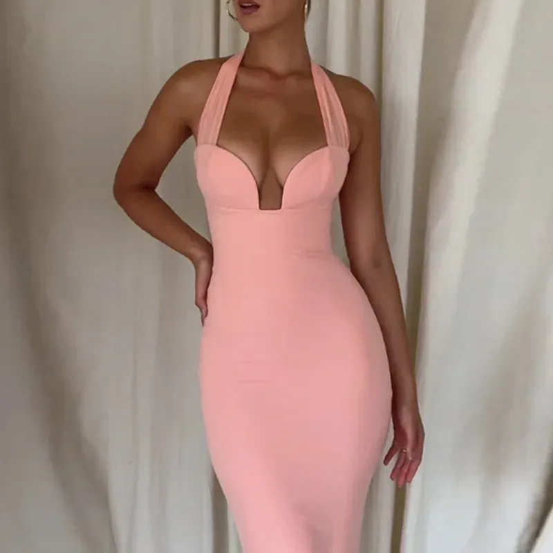 Pink Mesh Bodycon Dress Sultry Style for Summer Parties