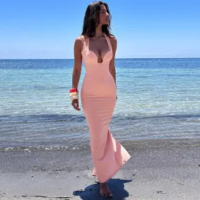 Pink Mesh Bodycon Dress Sultry Style for Summer Parties
