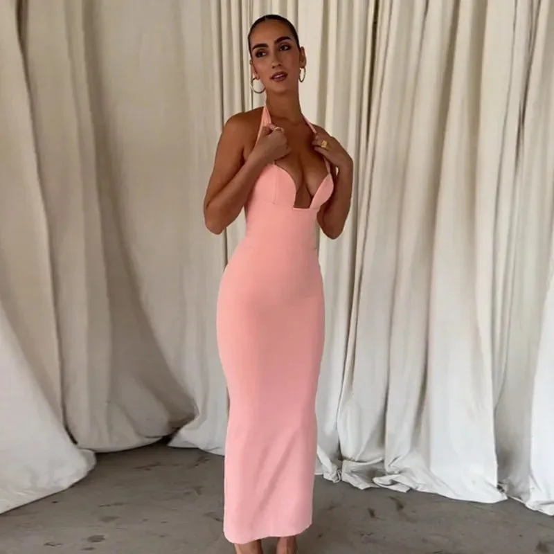 Pink Mesh Bodycon Dress Sultry Style for Summer Parties